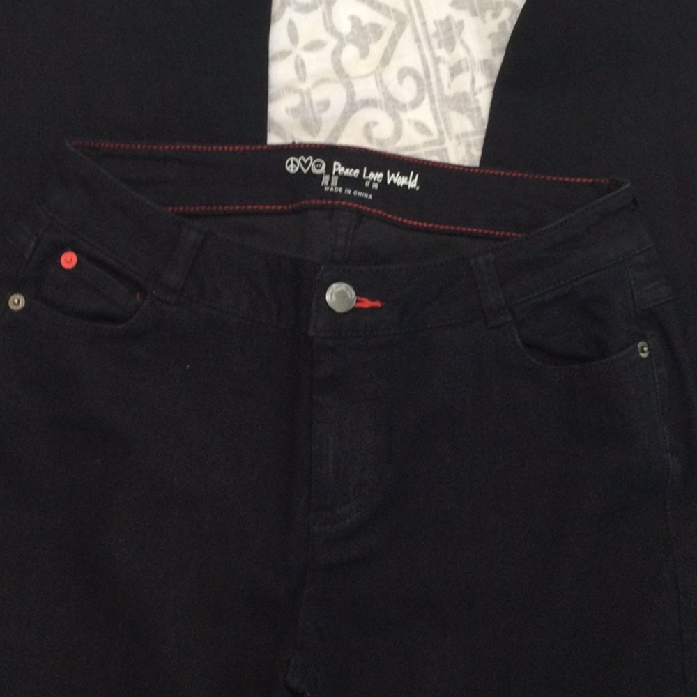 Peace Love World black denim button leg flared jeans. Nice nearly new - Picture 5 of 16